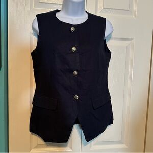 Bagatelle Black Sleeveless‎ Vest with Gold Buttons NWT XS